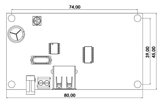 Рисунок 12 - Габаритные размеры модуля RI-PWM1 Габаритные размеры модуля RIPWM1